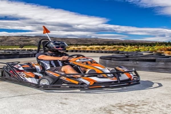 Family racing go karts at Highlands Motorsport Park