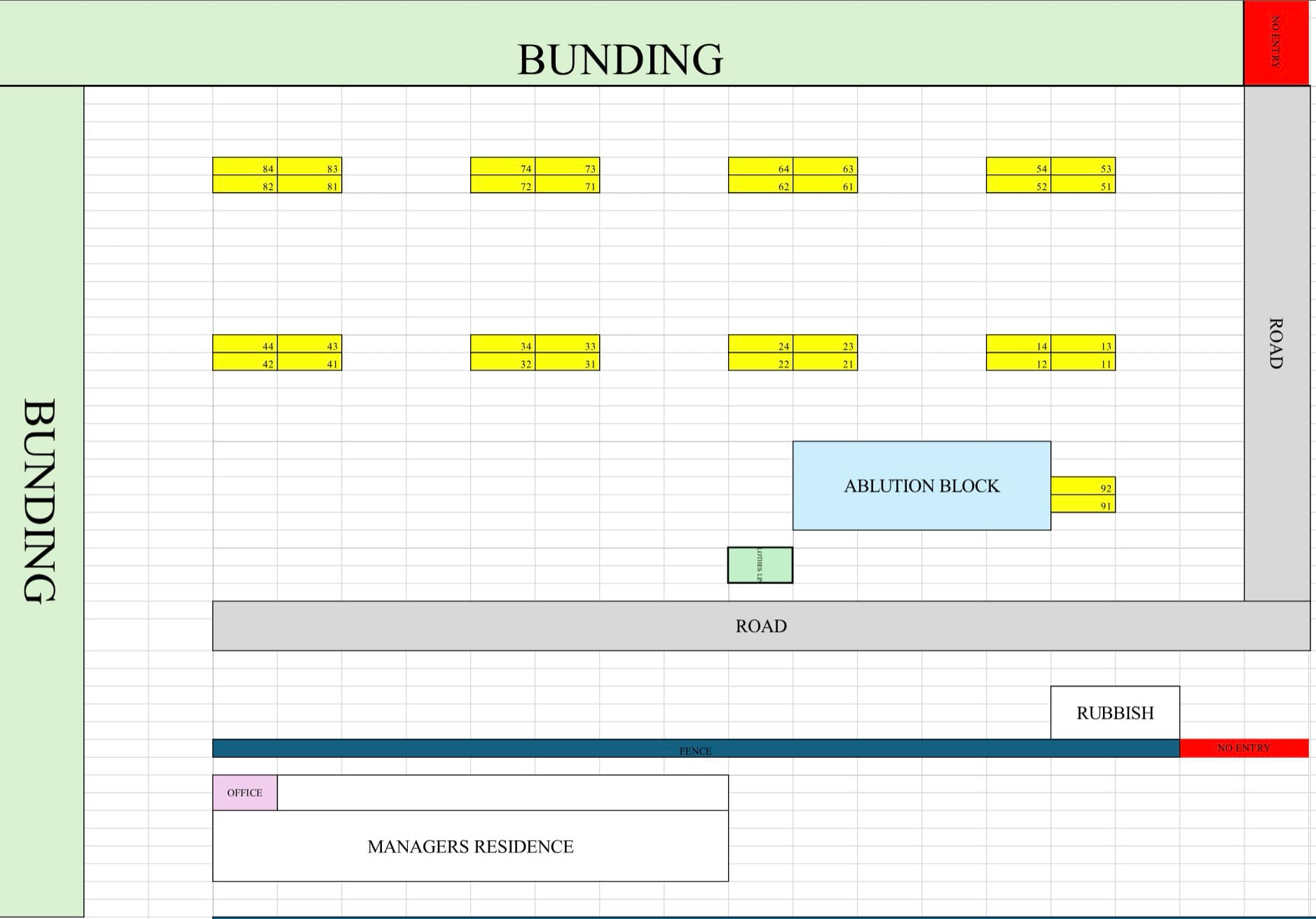 Campground Cromwell site map - Cromwell Campground layout Campground Cromwell site map for Cromwell Campground facilities layout